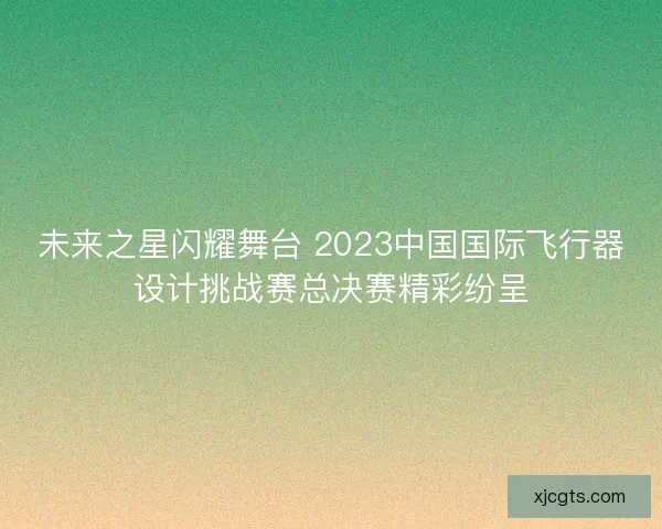 未来之星闪耀舞台 2023中国国际飞行器设计挑战赛总决赛精彩纷呈